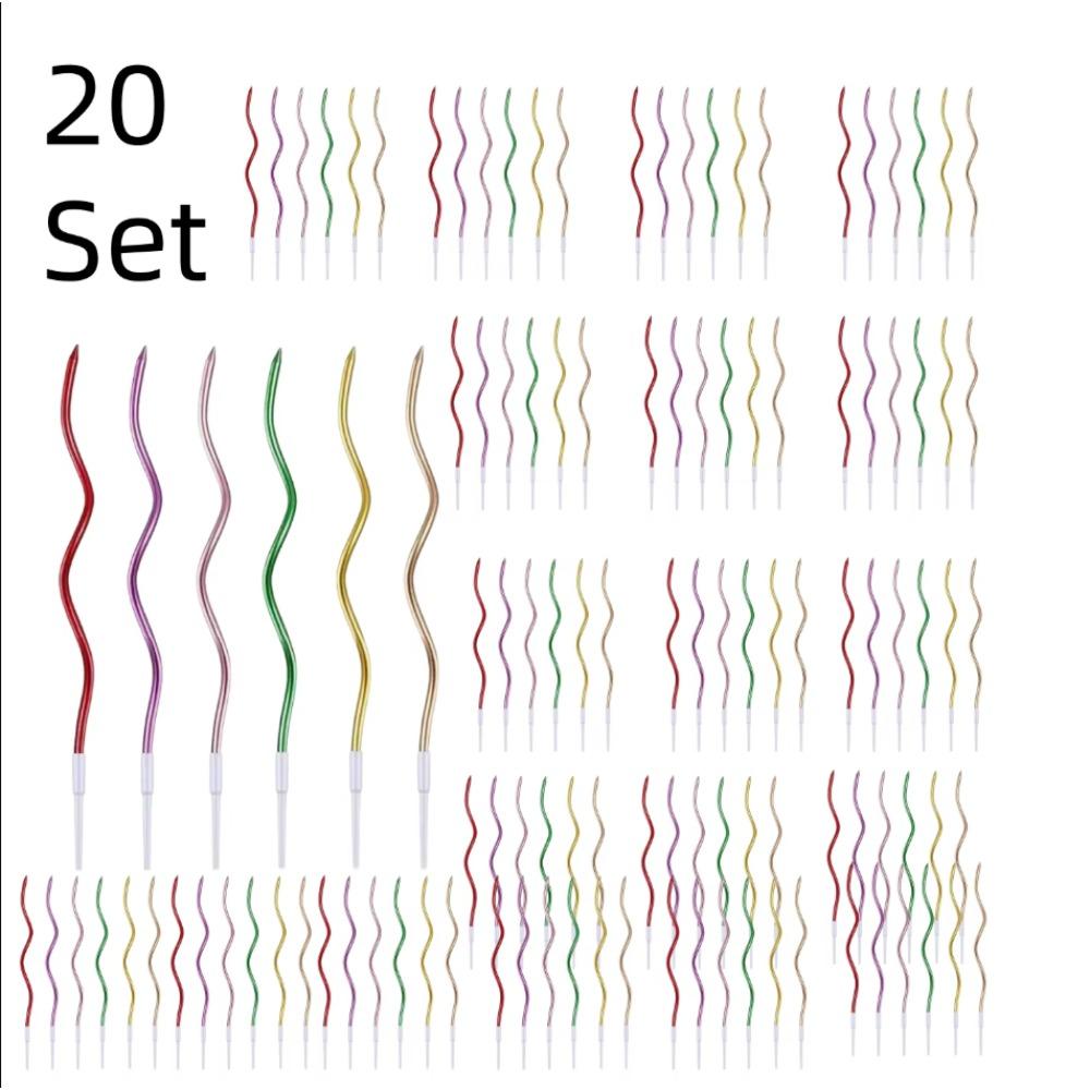 6/pcs10/20setBirthday Candles Spiral Cake Candles Long Thin Cake Candles For Wedding Party And Cake Decoration