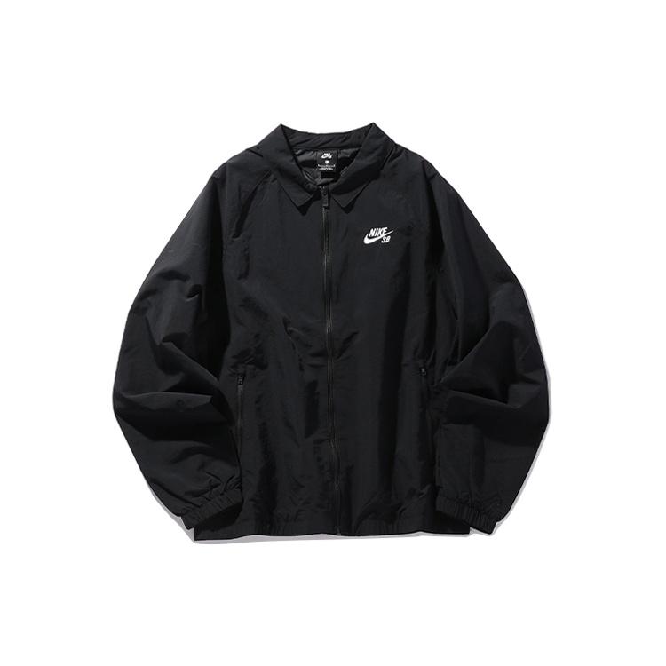 Nike SB Skateboard Sports Long Sleeves Woven Logo Jacket Black Men s CV4306-010 XS