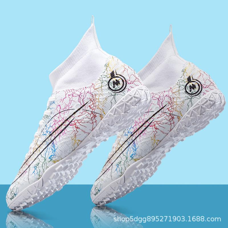 

High-top football shoes older children s broken nails TF artificial turf AG long nails youth leather competition training shoes 33