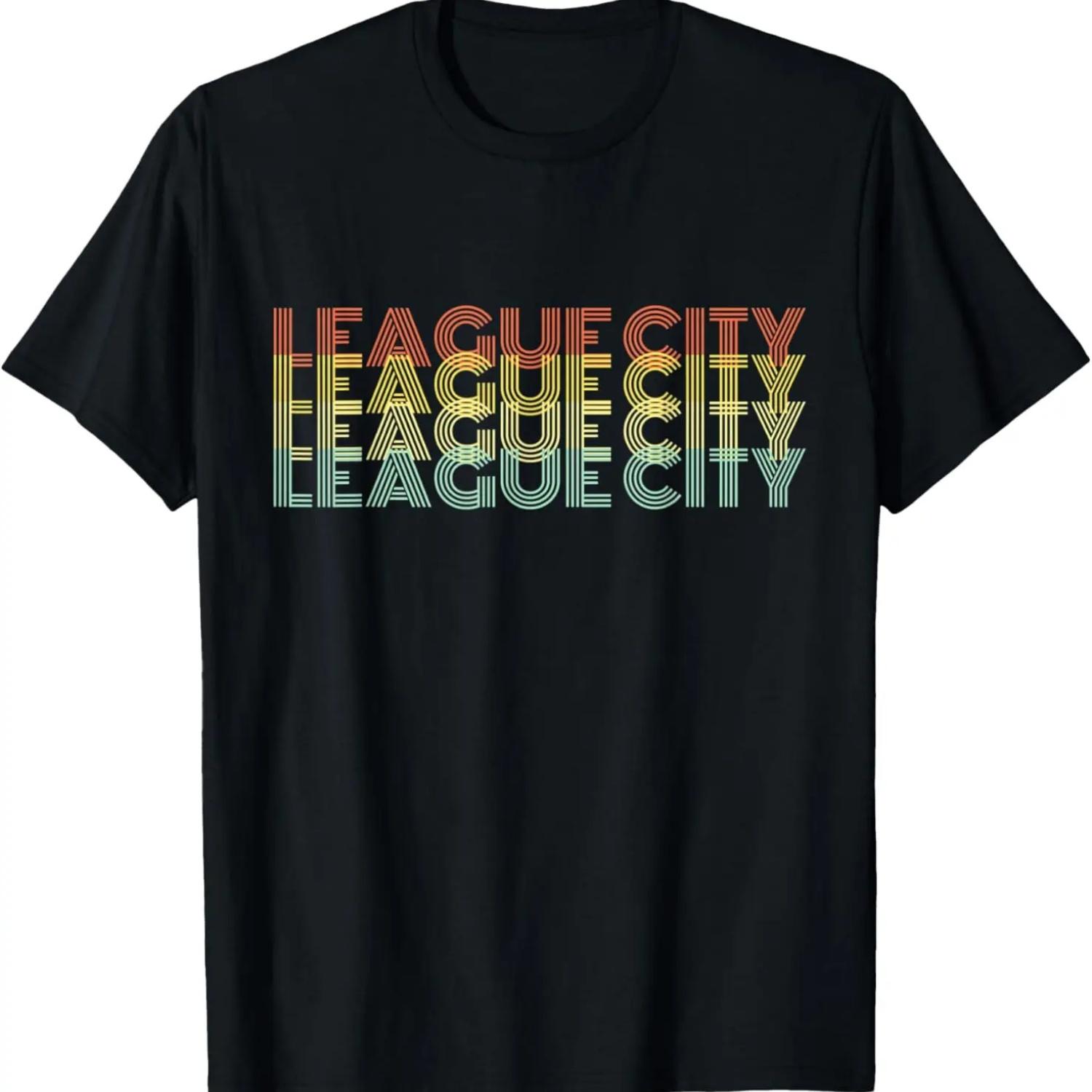 League City City Retro Vintage Hometown Texas T-Shirt S чёрный