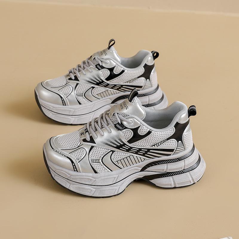 Daddy Shoes 22 Autumn New Breathable Mesh Shoes Thick Soles Increase the Height of Casual Running Sports Shoes Tide