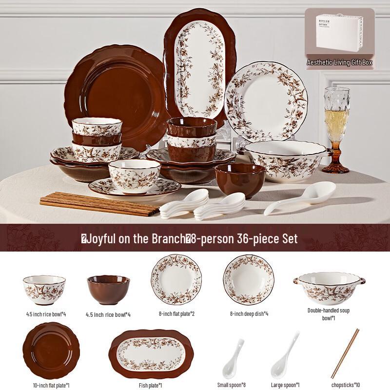 Lantuan 36-Piece European Ceramic Dinnerware Set