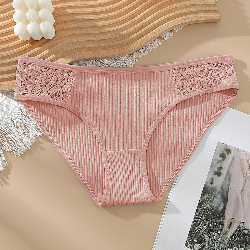 Γυναικεία Εσώρουχα από Καθαρό Βαμβάκι Χαμηλοκάβαλα Σλιπ Σέξι Δαντελωτά Διαπνέοντα Αόρατα Γυναικεία Τριγωνικά Καλσόν