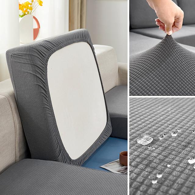 Jacquard Water Resistant Sofa Cushion Covers Elastic Grey Sofa Seat Cover For Living Room Furniture Protector For Young Students Removable