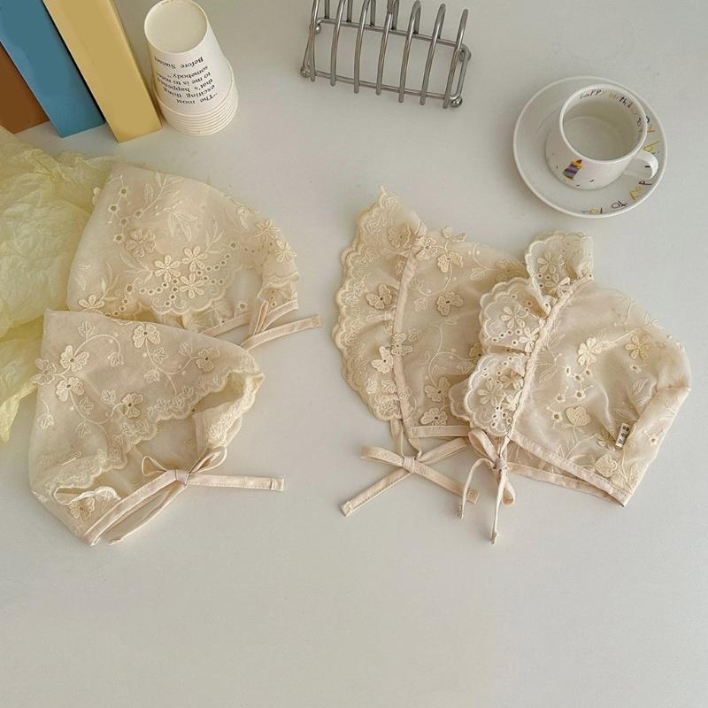 Bequeme Babymütze Sommerhaube Stickerei-Design Fötale Mützen mit Kinnband für Säuglingsmädchen 2-18 Monate