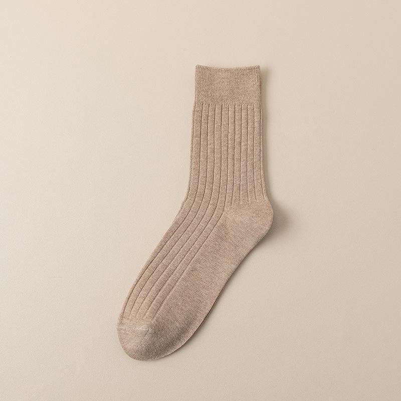 Calzini Uomo Autunno/Inverno Cotone Pettinato Fine Calzettoni a Mezza Gamba Casual Traspiranti Calzini in Puro Cotone Retro Business Calzettoni Lunghi