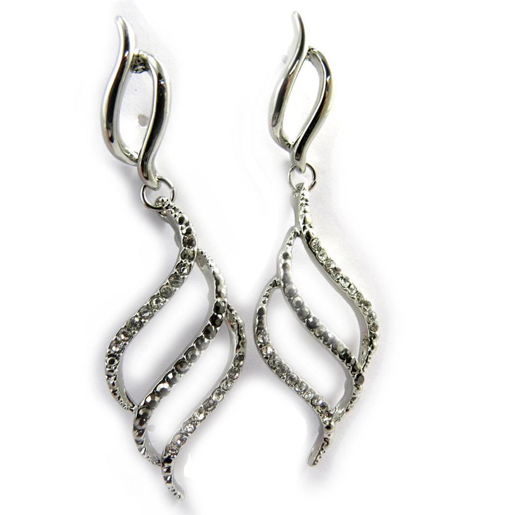 Les Trésors De Lily [M1913] - Designer Earrings 'Sissi' Gray White