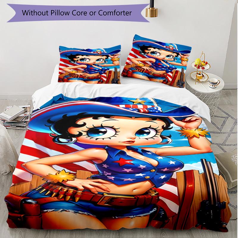 3pcs Duvet Cover Set (1*Duvet Cover + 2*Pillowcase, Without Core), doll Print Soft All‑Season Bedding Set, Home Bedroom Decor Gift