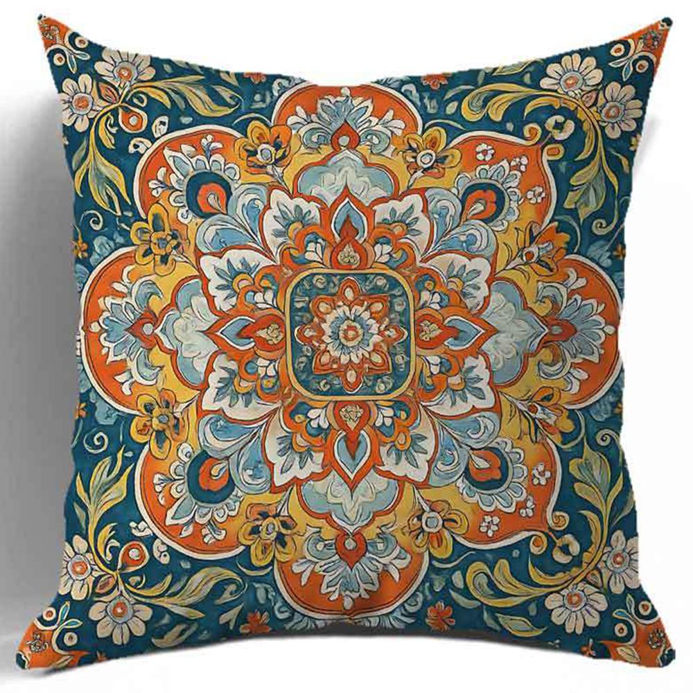 pc Bohemian Ethnic Mandala Decorative Cushion Cover D Print Polyester Pillow Case for Sofa Bed Car Office Home Decoration