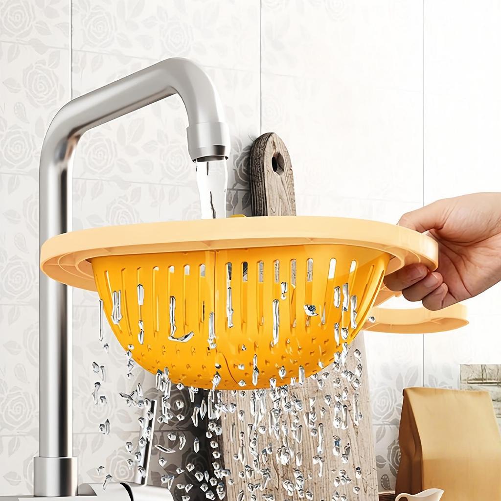 Corner Sink Strainer Drain Press Pouring Food Catcher Kitchen Faucet Strainer Basket for Vegetables Fruits Bar Home Food Prep