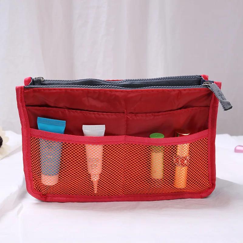 Nylon Cosmetic Bags For Women Tote Insert Double Zipper Makeup Bag Toiletries Storage Bag Girl Outdoors Travel Make Up Organizer