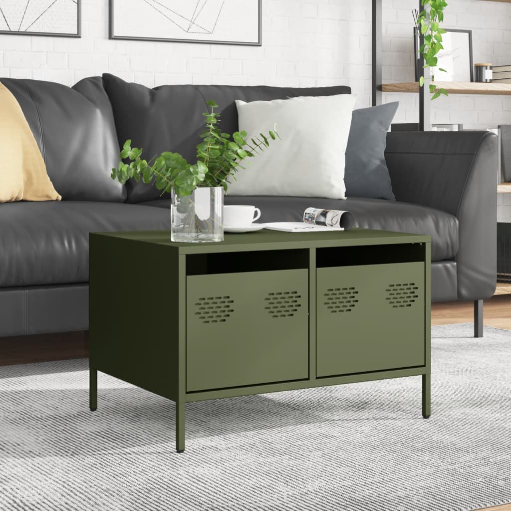 TV Stand Olive Green 68 X 50 X 43.5 Cm Cold Rolled Steel