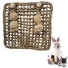 Hanging Grass Mat With Wicker Balls Chew Toys Pet Supplies For Rabbit Chinchilla Guinea Pig Teeth Cleaning
