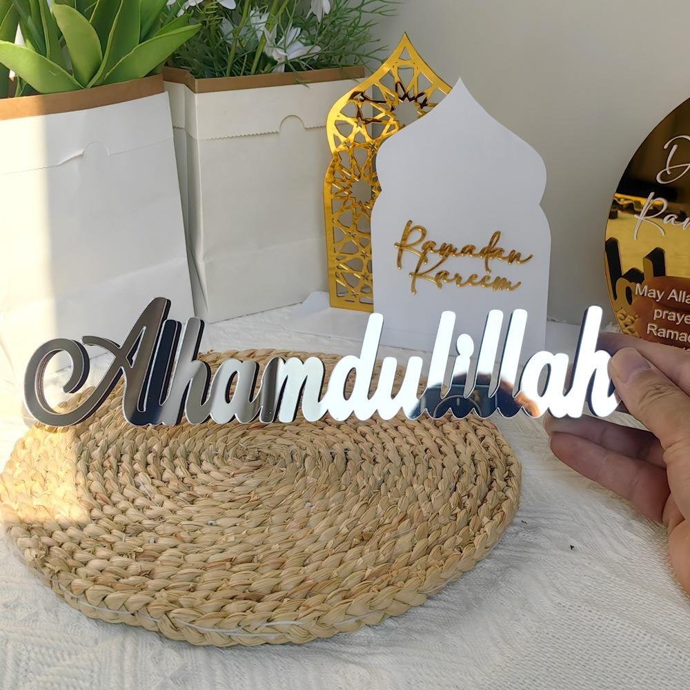 Bismillah Alhamdulillah Eid Mubarak Tischdekoration Festival Holz Ramadan Acryl Buchstabenschild handgefertigt