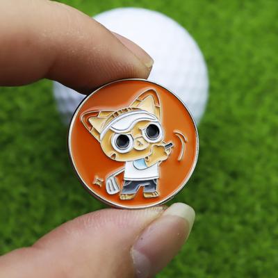 Emaye Kedi Golf Topu İşaretleyici Manyetik Şapka Klipsi Erkek Kadın Golfçü Şapkaları Pantolon Çantalar Vizörler Kemerler Metal Klips Golf Aksesuarları Meraklıları Hediye