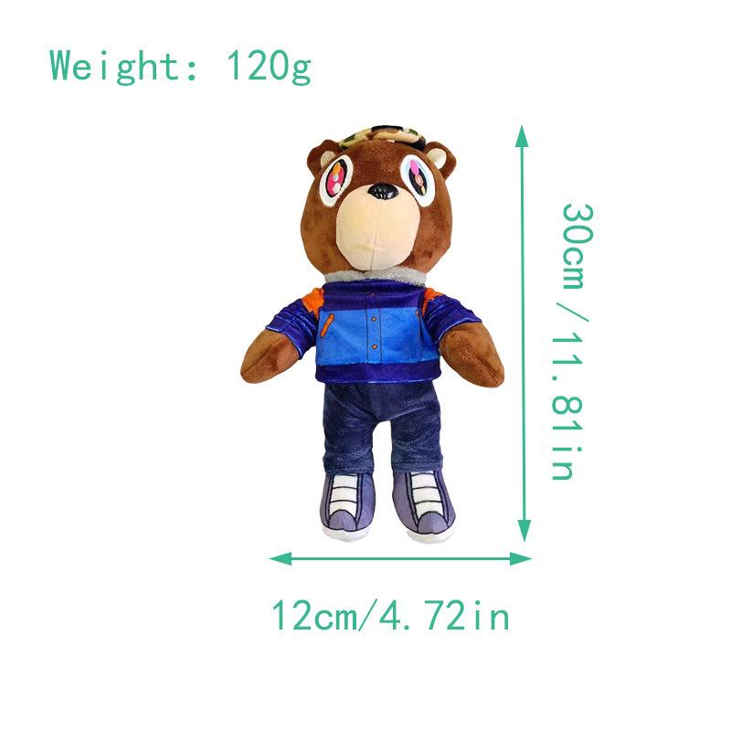 The 25-30cm Kanye Dropout Bear Teddy Bear Plush Toys Kanye West Graduation Soft Stuffed Home Room Decor Birthday Gift