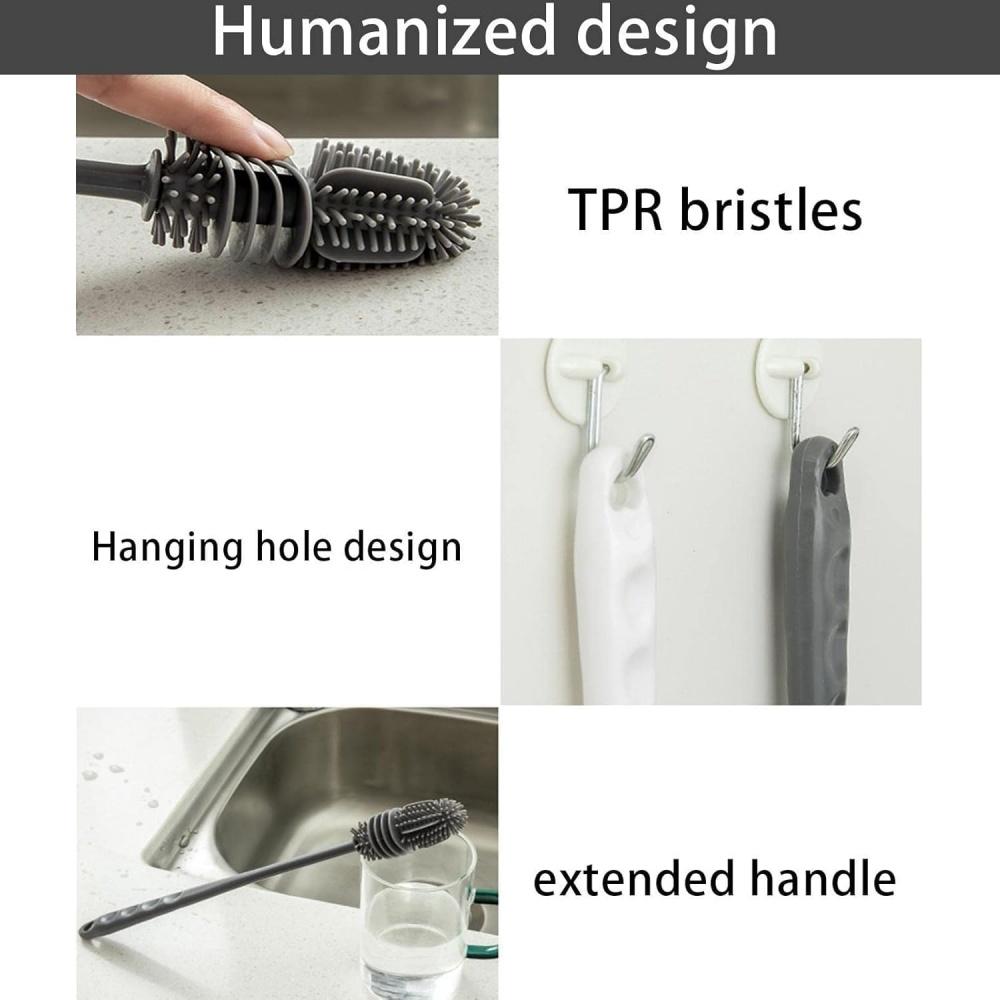 Silicone Cup Brush Cup Washing No Deadend Long Handled Silicone Cleaning Brush Household Multifunctional Cleaning Tools