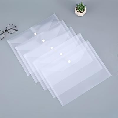 20 pièces Sac de Rangement Organisateur de Documents Transparent Dossiers A4 Dossiers Clairs Dossiers Fichier Étudiant Fournitures de Papeterie Bureau École