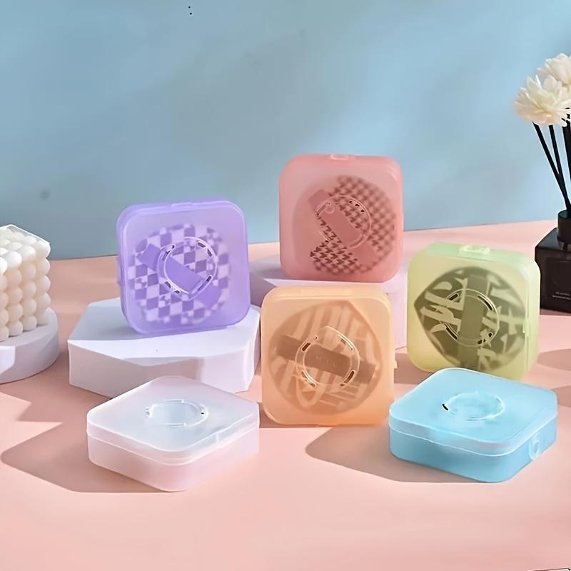 Portable Large-Capacity Square Makeup Powder Puff Storage Boxes - Breathable Dust-Proof Durable Plastic Organizer with Transparent Lids, Pastel Colors