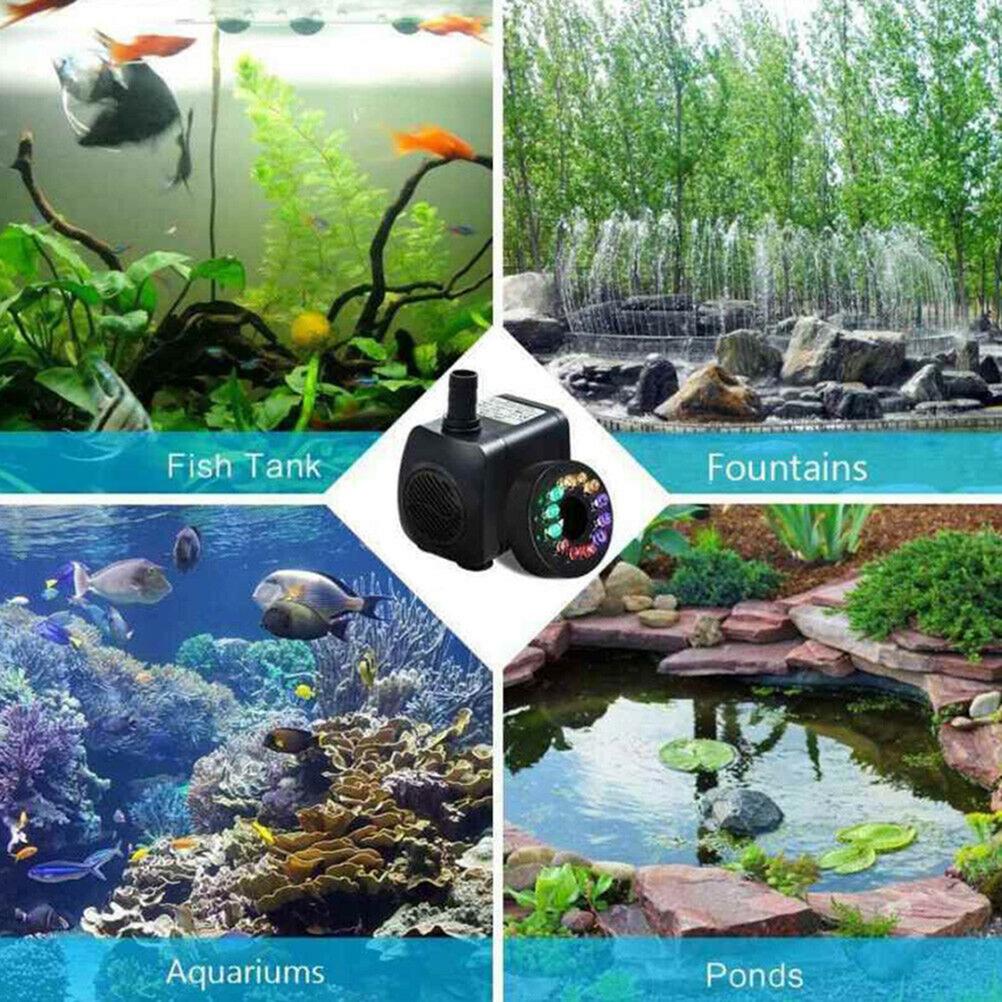 16W LED Submersible Water Pump Fountain Pump Firm Low Noise with Light Outdoor Fountain Pumps for