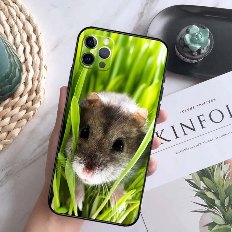Cute Adorable Hamster Soft Case For iPhone 16 Pro Max 13 12 Mini XS Max X XR 11 15 Pro Max 14 Plus Back Cover