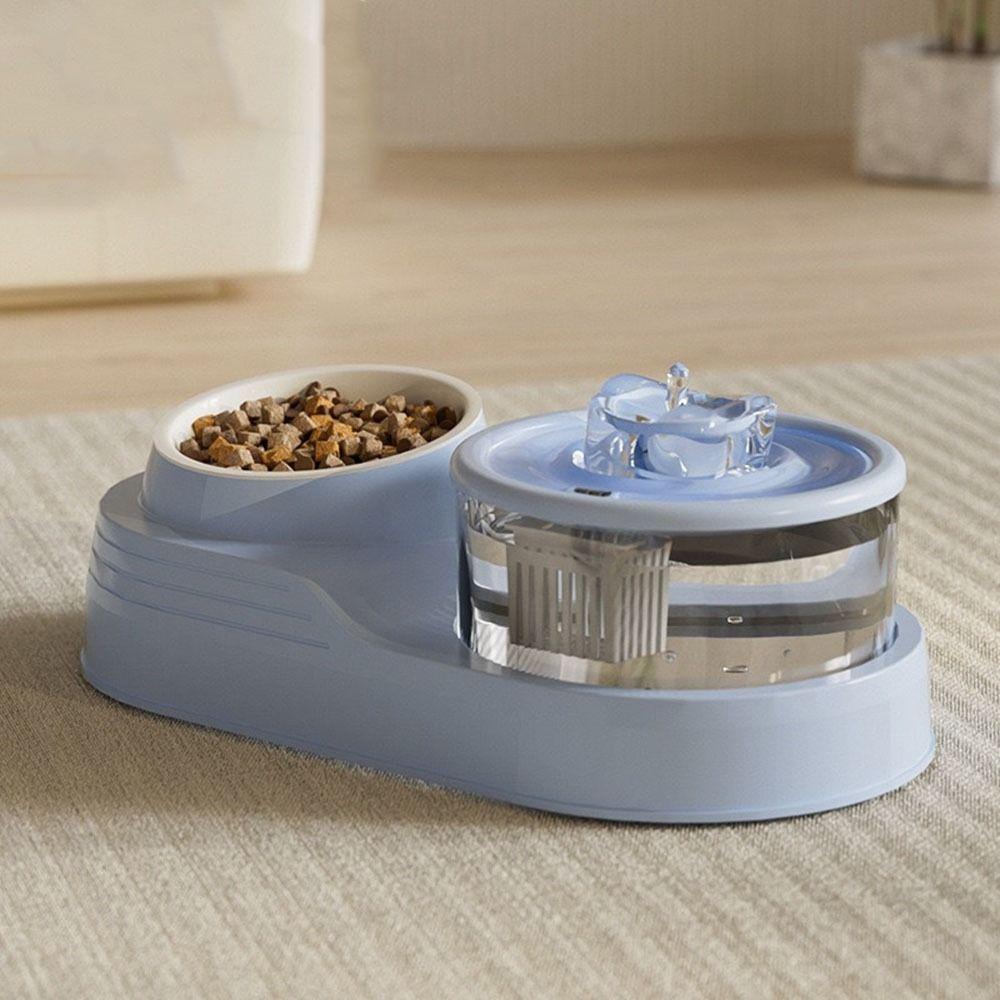 USB Charging 2-in-1 Pets Water Fountain Auto Filter Mute Pet Water Dispenser Large Capacity Neck Protection Pet Feeder for Home