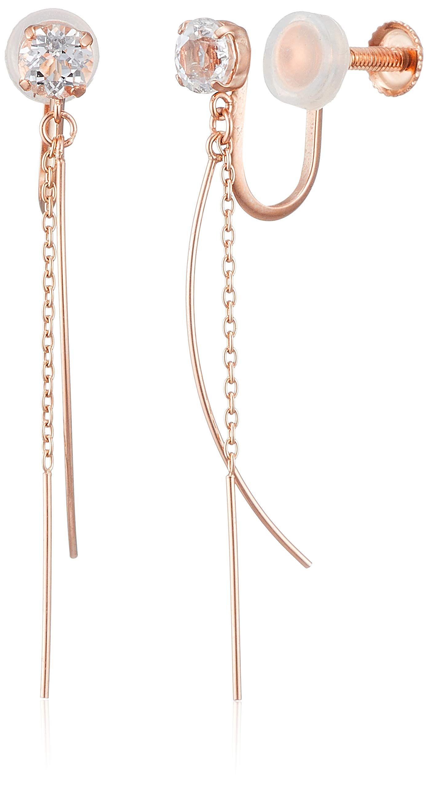 

Wisp K10 pink gold earrings with white topaz [WISP] (DERWP22781) розовый