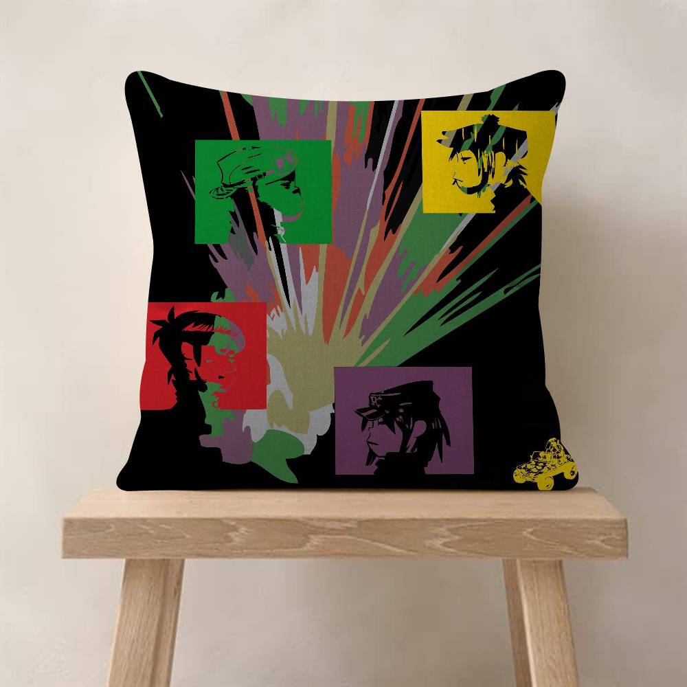 Retro Music GGorillazS Pillow Cover Sofa Cushion Cover Home Room Decoration Children Gift