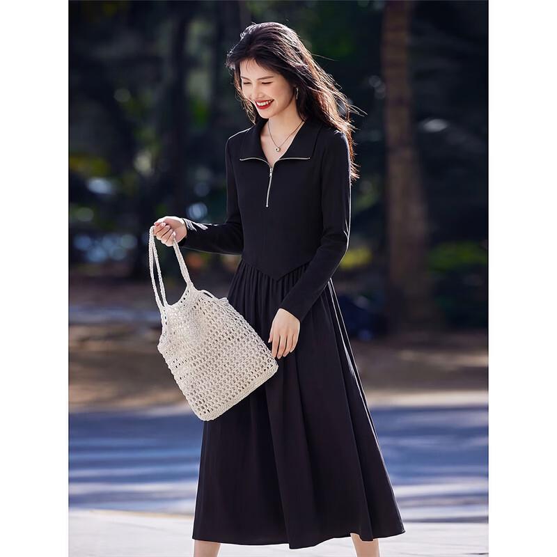 Elegant Slimming Long Sleeve Knit Dress M