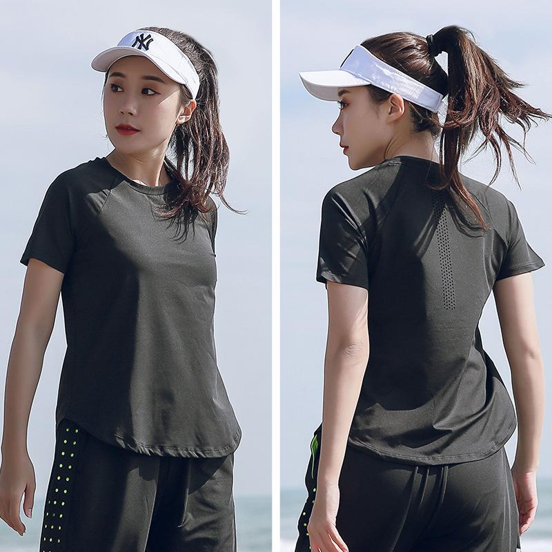 Women's Plus Size Yoga Clothing T-shirt Summer Weight Loss Quick Dry Jersey Gym Running Loose Short Sleeve Tops