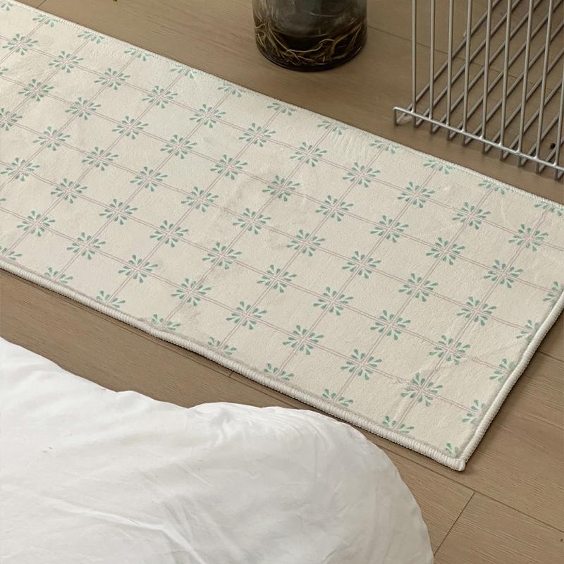 Striped Grid Printed Carpet, Anti Slip Washable Floor Mat, Bedroom Entrance Minimalist Floor Mat, Home Decoration
