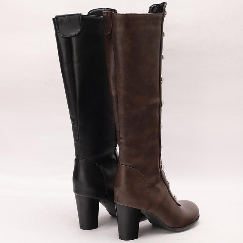 Women's High-heeled Boots, Sexy European and American Style Thick Heel Large Size Solid Color Medium Boots