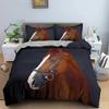 Horse Bedding Sets Single Double Queen King Size Quilt Duvet Cover Set with Pillowcase Animal 2/3pcs Polyester Comforter Cover
