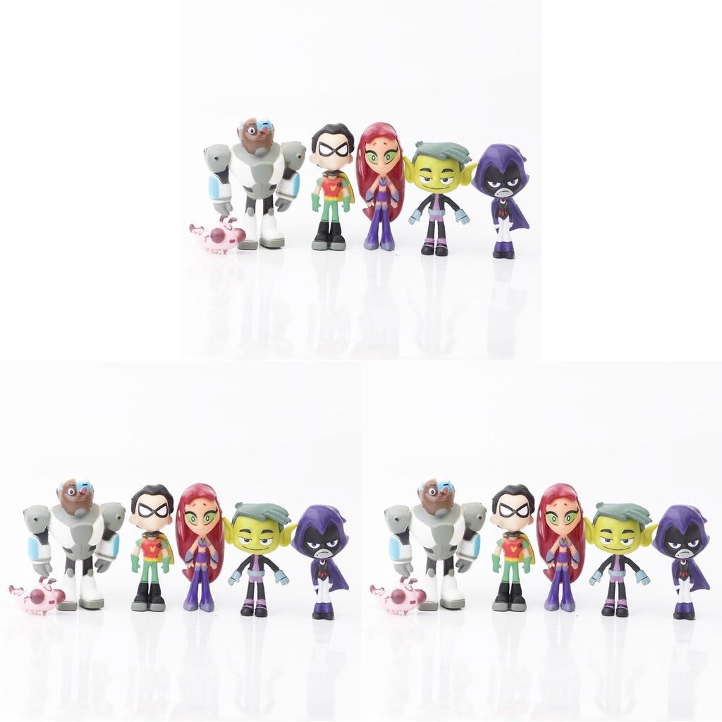 Adorable Teen Titans Go Figure Set Featuring Robin Raven Beast Boy And Starfire