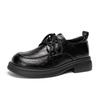 Thick Sole Height Increasing Casual Leather Shoes College Style British JK Versatile Loafers 4CM Kids Shoes Black WXP(WZ)-2953