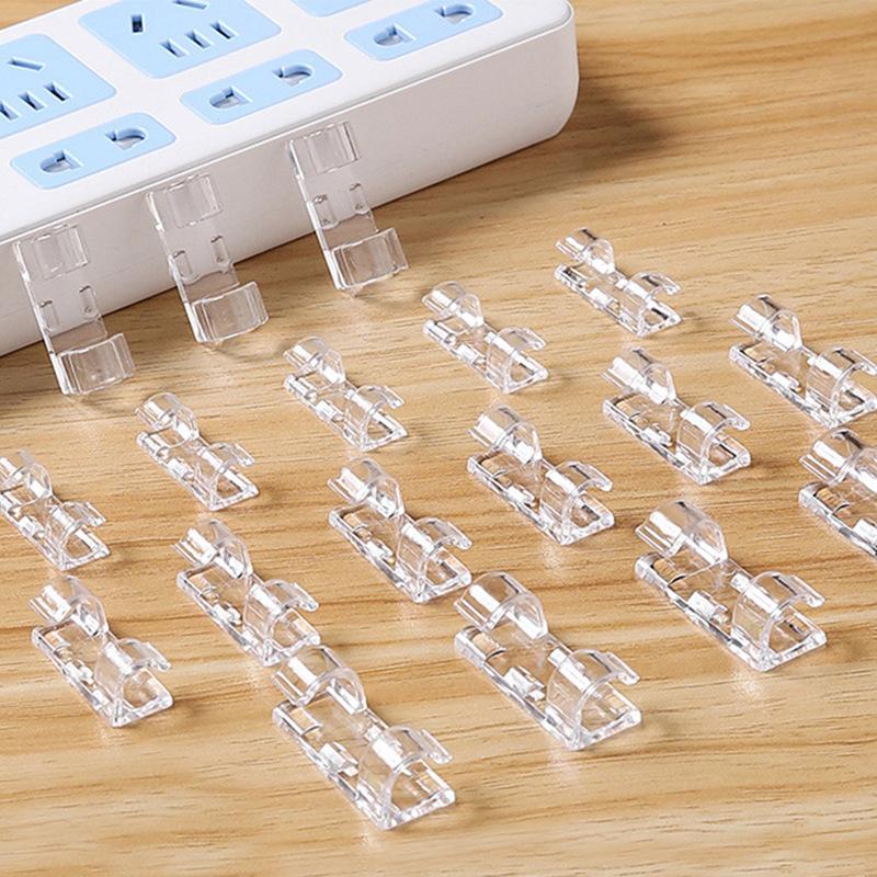 20-100 ks Samolepicí klipy na kabely, držák na stůl/zeď, organizér, fixátor pro počítač, USB nabíjení, data