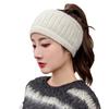 Korean Style Winter Knitted Wool Hat Women's Internet Celebrity Japanese Sports Bag Head Hat Empty Top Ponytail Hat Headband Pullover Hat