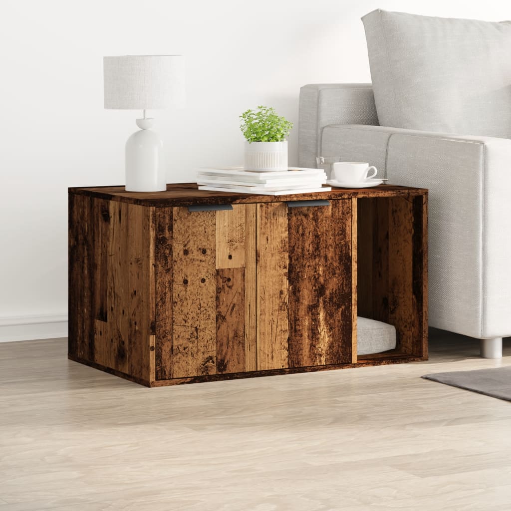 Vidaxl Litter Box Cabinet, Old Wood, 80X50X45 Cm