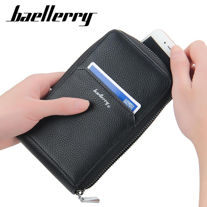 Baellerry Men Faux Leather Phone Bags Vintage Design Handbags Classic Purse Wallets GZW