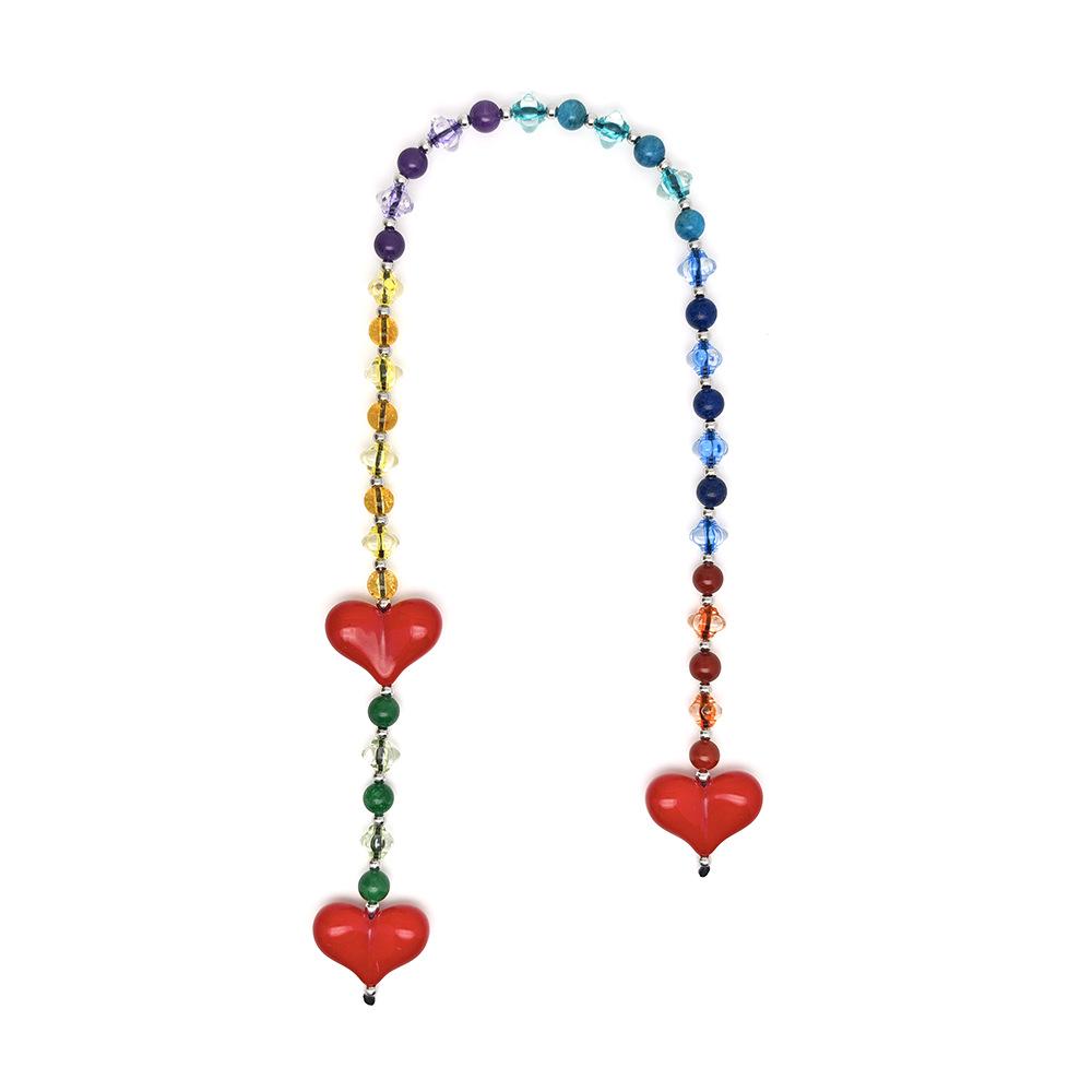 Handmade Woven Acrylic Beaded Heart Pendant: Stylish Versatile Bag Charm