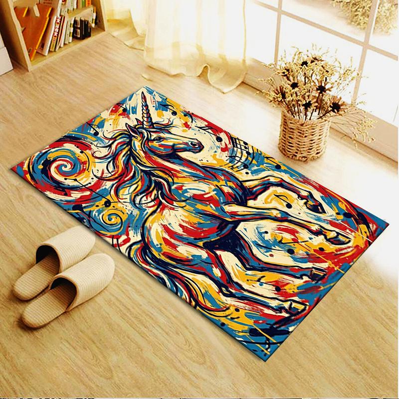 2025 New Unicorn Animal Carpet Rug for Living Room Bedroom Home Sofa Decoration,Kids play Non-slip Floor Mat129