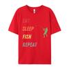 Eat Sleep Fish Repeat TShirt Printed Tops Tees For Men 100 Cotton Fall Fishing Printing Tops Shirt Prevalent