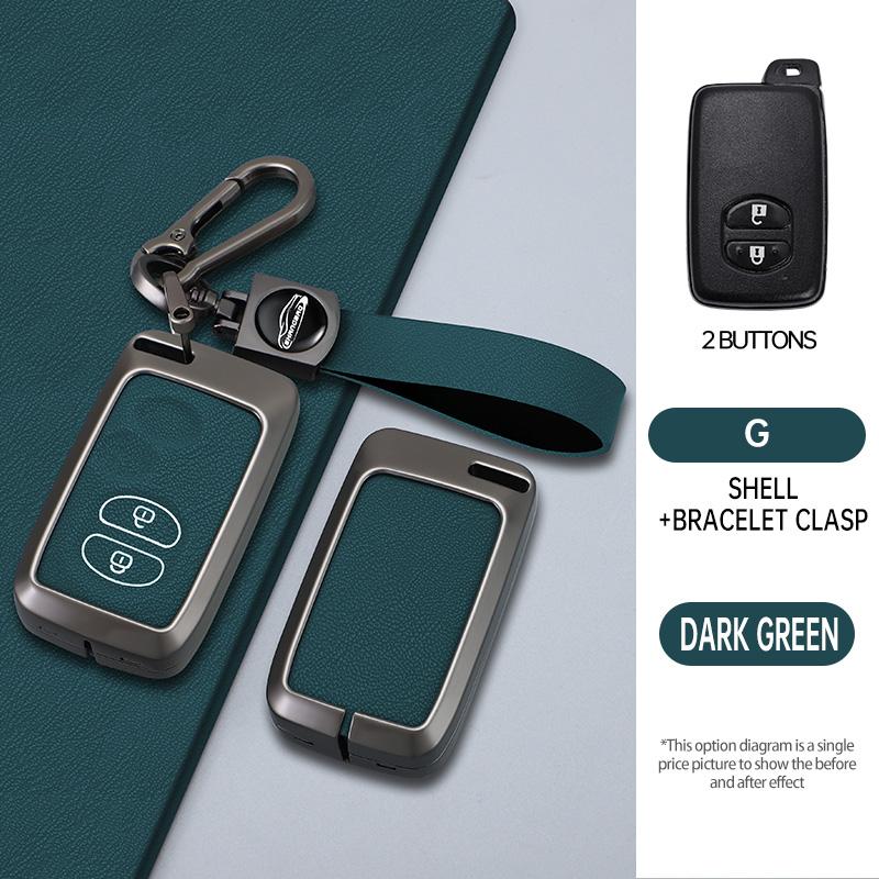 Car Key Case Cover Zinc Alloy Leather For Toyota Prius 30 Alpha Aqua Land Cruiser Auris For Lexus Lc 200 2012-2014 Parts Keychai