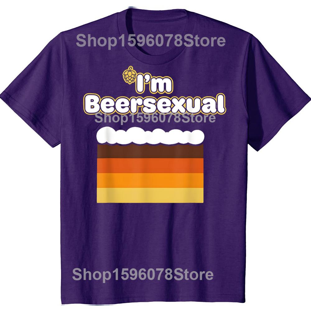 

Im Beersexual Beer Lover Pun Drinking LGBTQ Tshirts Men Fashion Print Tshirt Loose Oversized Streetwear Hip Hop Unisex T Shirt 4XL