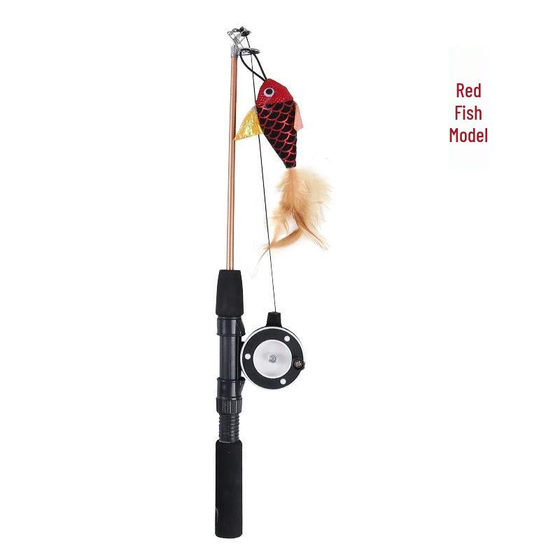 Linen Mouse Cat Teaser Wand with Bell - Boredom Relief Toy for Cats