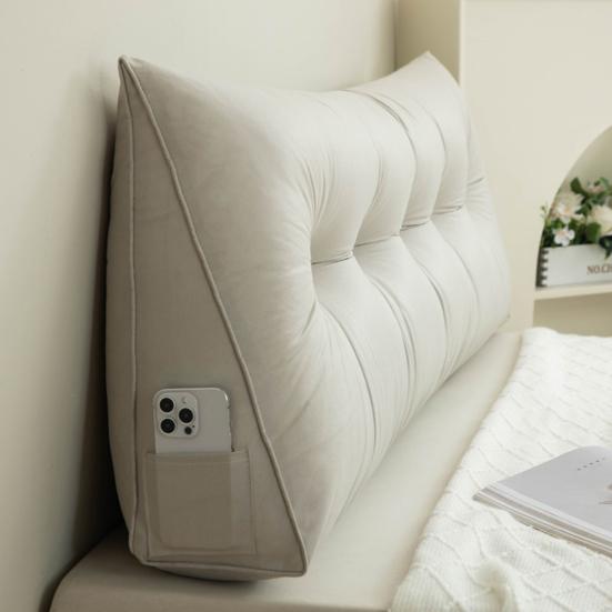 Triangular Headboard Pillow Bed Wedge Pillow With Side Pocket Headboard