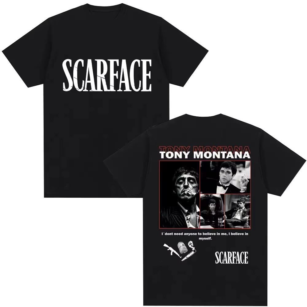 Tony Montana Scarface Unisexs TShirt The World Is Yours Unisexs Clothing Hip Hop Vintage Short Sleeve Cotton Fashion T Shirts