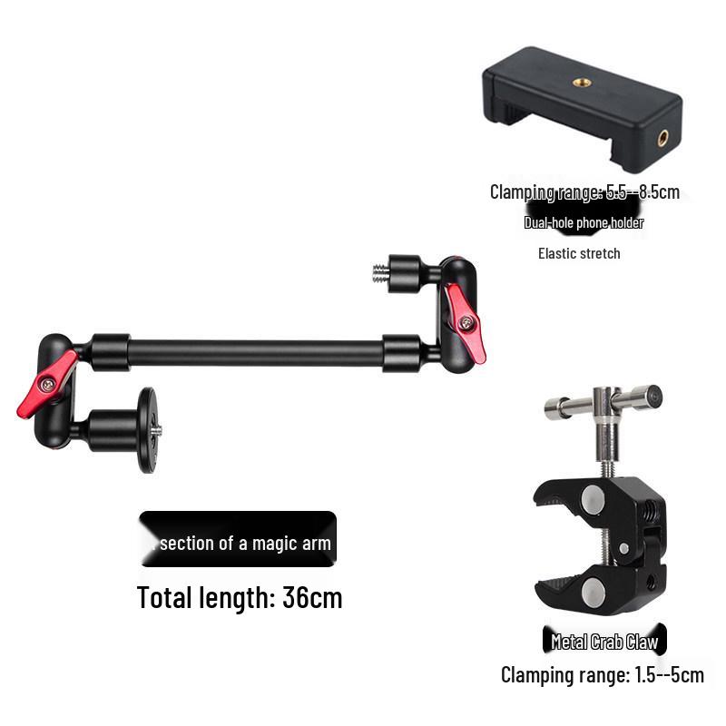 Multi-Functional Metal Crab Claw Camera Tripod with Magic Arm for Mobile Live Streaming and Photography