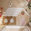 Christmas Entrance Rug Gingerbread House Floor Mat Dirt Scrubber Washable Vintage Holiday Doormat with Non-Slip Backing for Front Door Entryway Porch