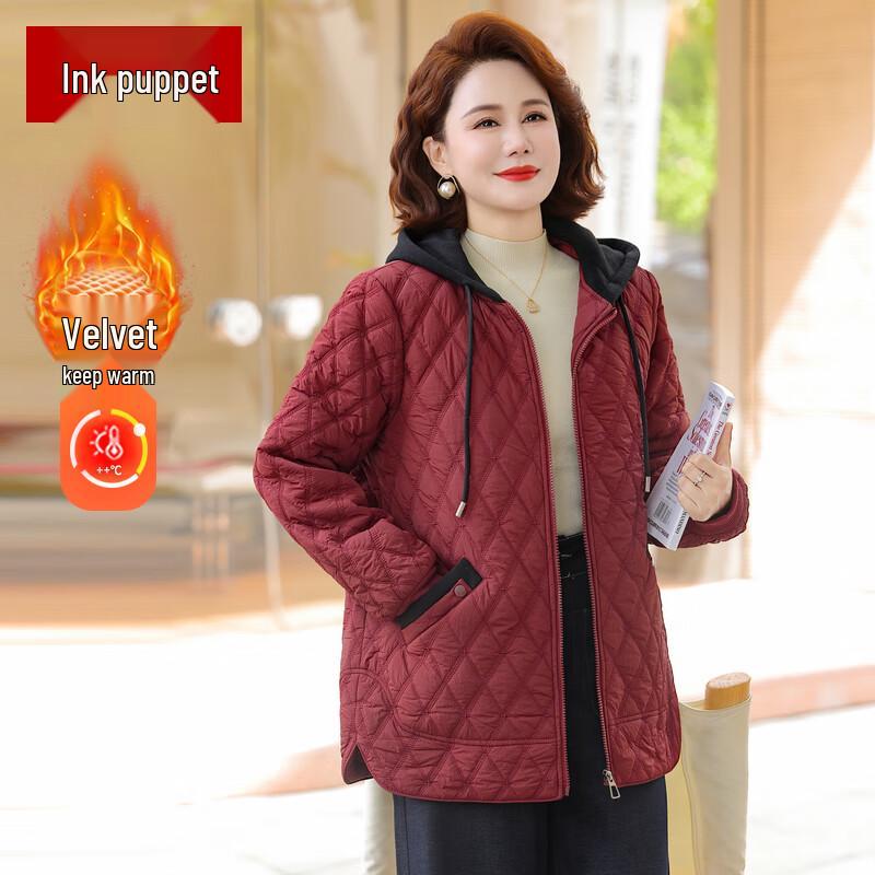 

Moyou Women s Hooded Fleece-Lined Cotton Parka 4XL